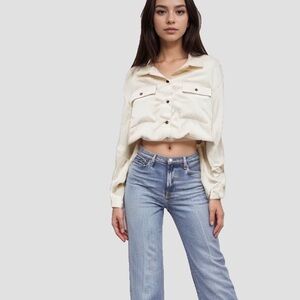 Missguided Cream Button-Up Jacket